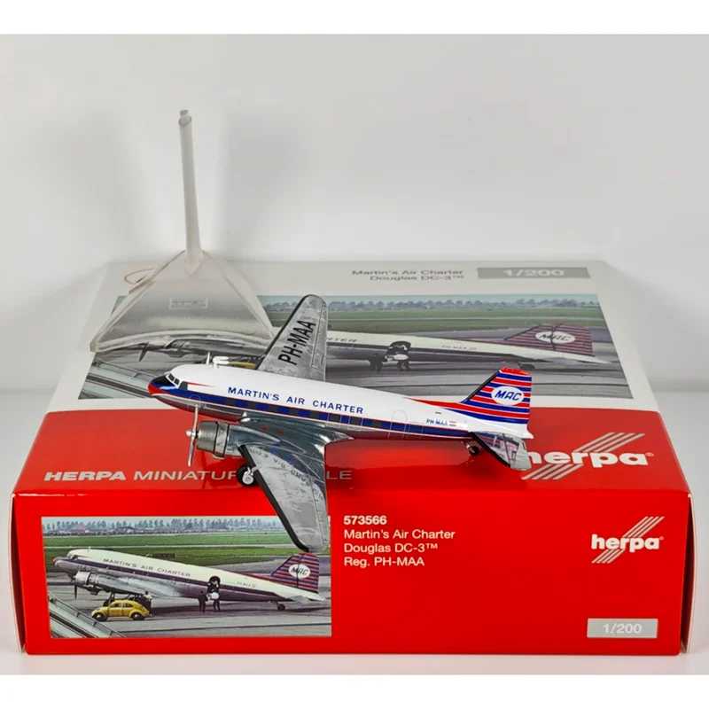 

Herpa литой под давлением масштаб 1/200 Martinair DC-3 PH-MAA сплав модель самолета коллекция декоративные украшения игрушки подарки