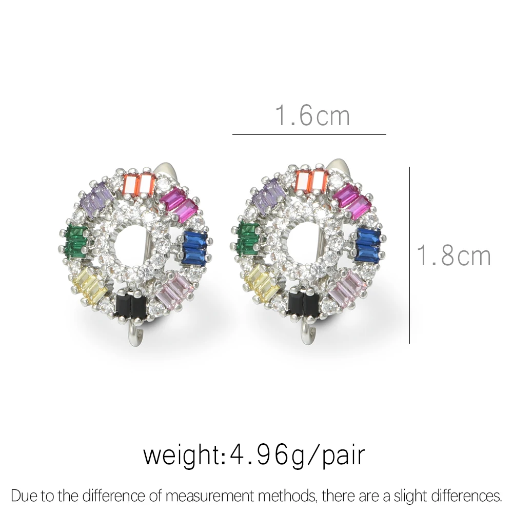 1 Paar Messing-Ohrringhaken, 18 Karat vergoldet, mit farbigem Zirkon, groß, lichtbeständig, Zubehör für DIY-Schmuckherstellung – Detail 3