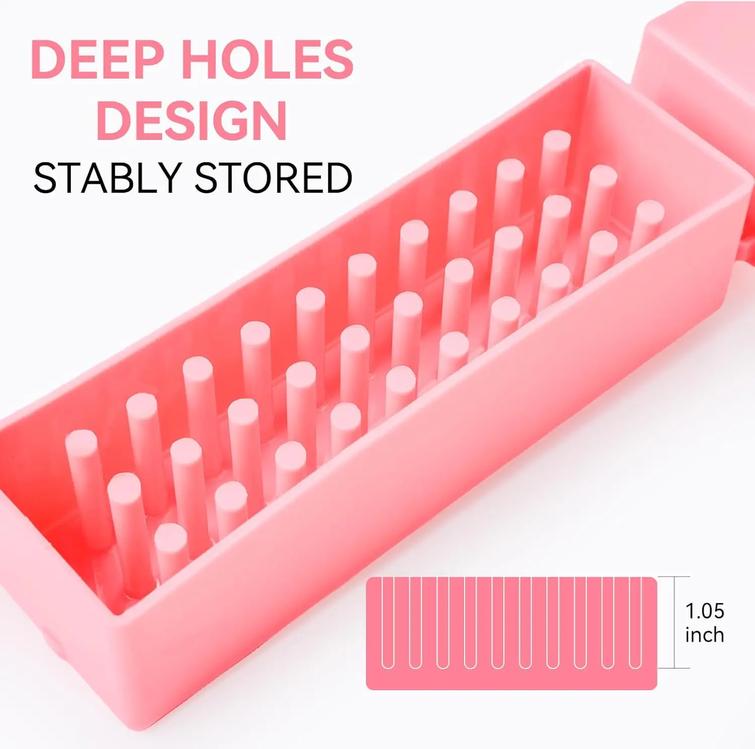 Makartt เจาะเล็บ Bits Holder, ขาตั้งกันฝุ่น Displayer Organizer คอนเทนเนอร์ 30 หลุมเจาะผู้ถือ Bit Nail Art TOOL