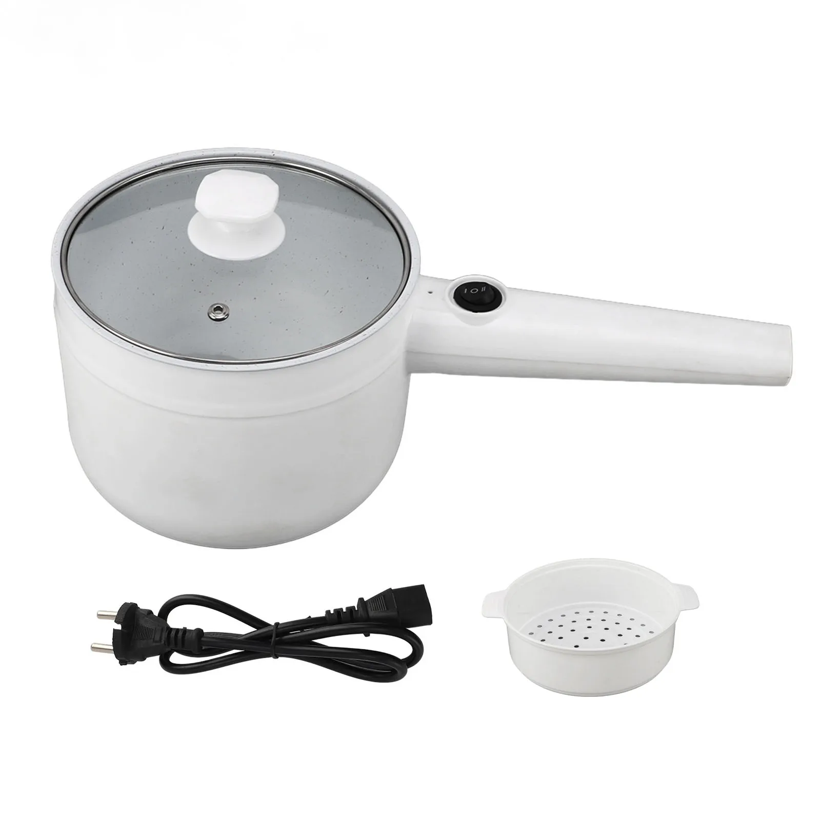 Electric Cooking Pot Multifunctional 1.8L  600W 2 Speed Adjustable Electric Ramen Cooker Anti Stick for Egg Soup