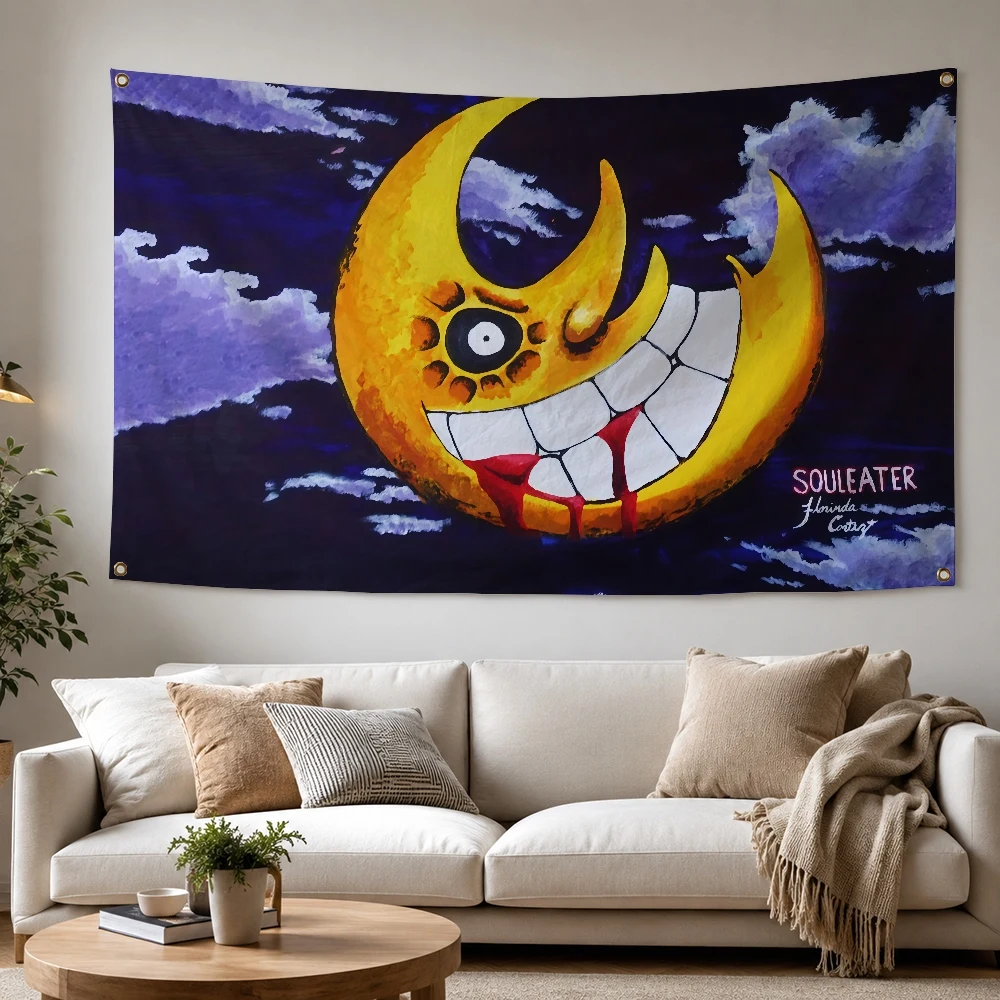 Anime S-SOUL EATER Outdoor Flag for Home Camping Party Club Decor Garden Yard Wall Hanging Banner