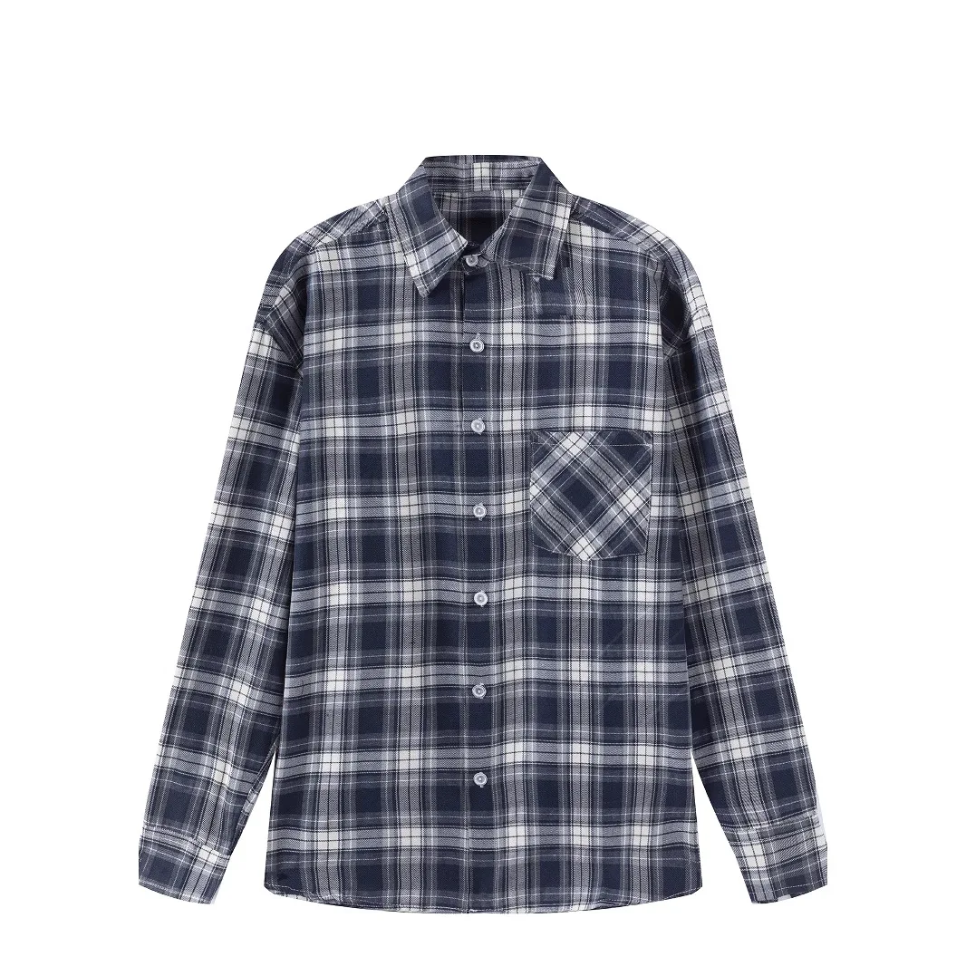 

New Men's Classic Versatile Plaid Lapel Casual Long Sleeve Shirt