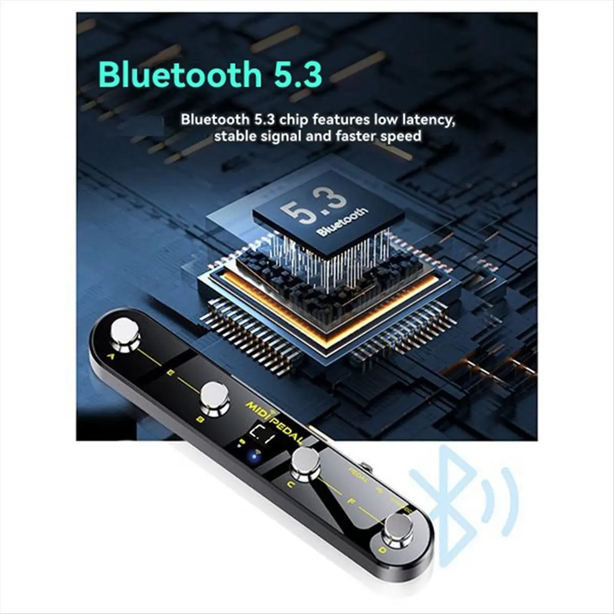 Wireless MIDI Control Pedal Sound Mode Switching Four Step Nail Pedal Smart Guitar Pedal for Electric Guitar