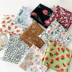 58cm Plant Flowers Scarves Bandanas Headband Hair Scarf Print Kerchief for Women Floral Square Scarf Neck Tie Neckerchief Turban