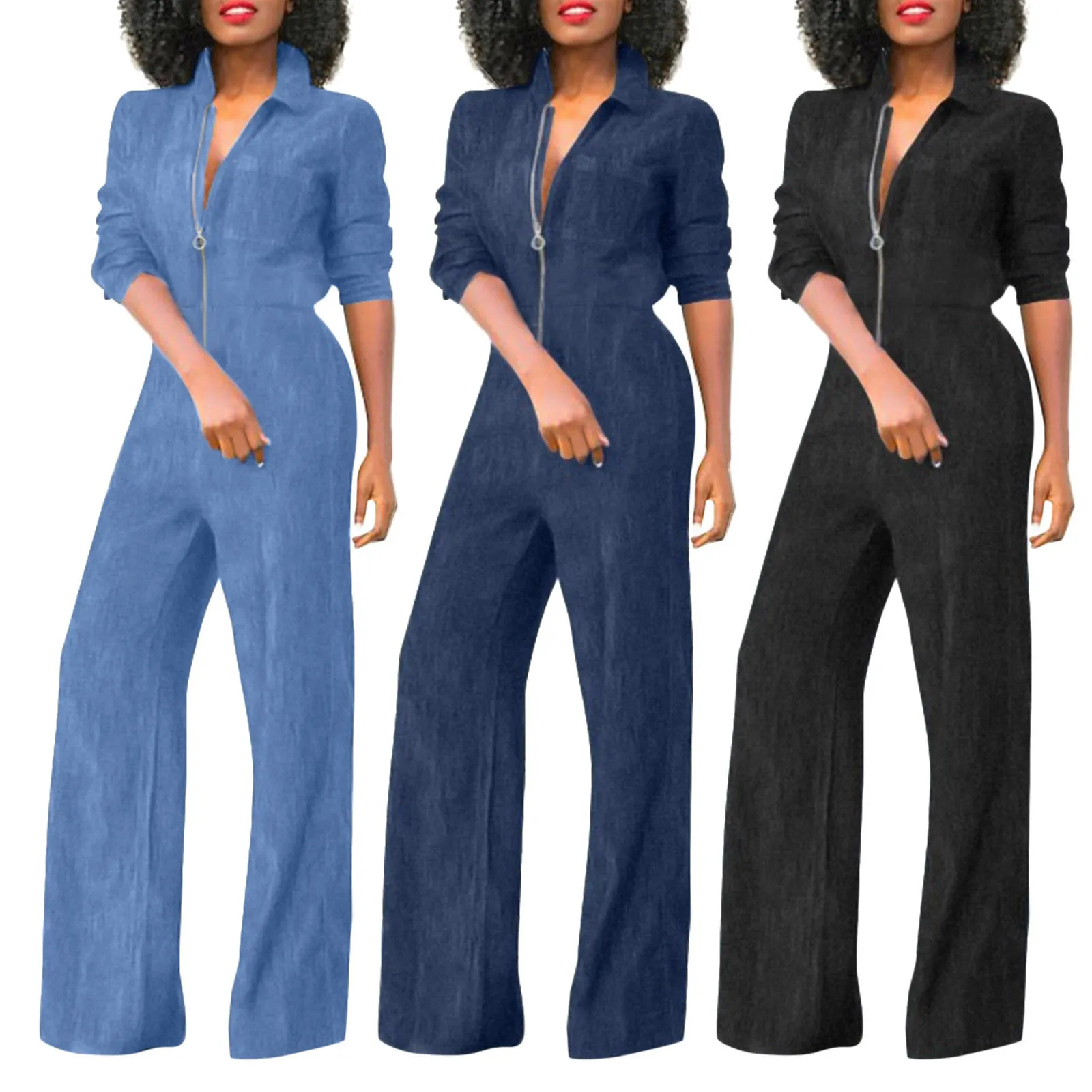 Bodycom Jumpsuit lengan panjang wanita, Jumpsuit lengan panjang elegan, Jumpsuit tidur menggantung, benang jaring leher, Bodysuit kaki lebar