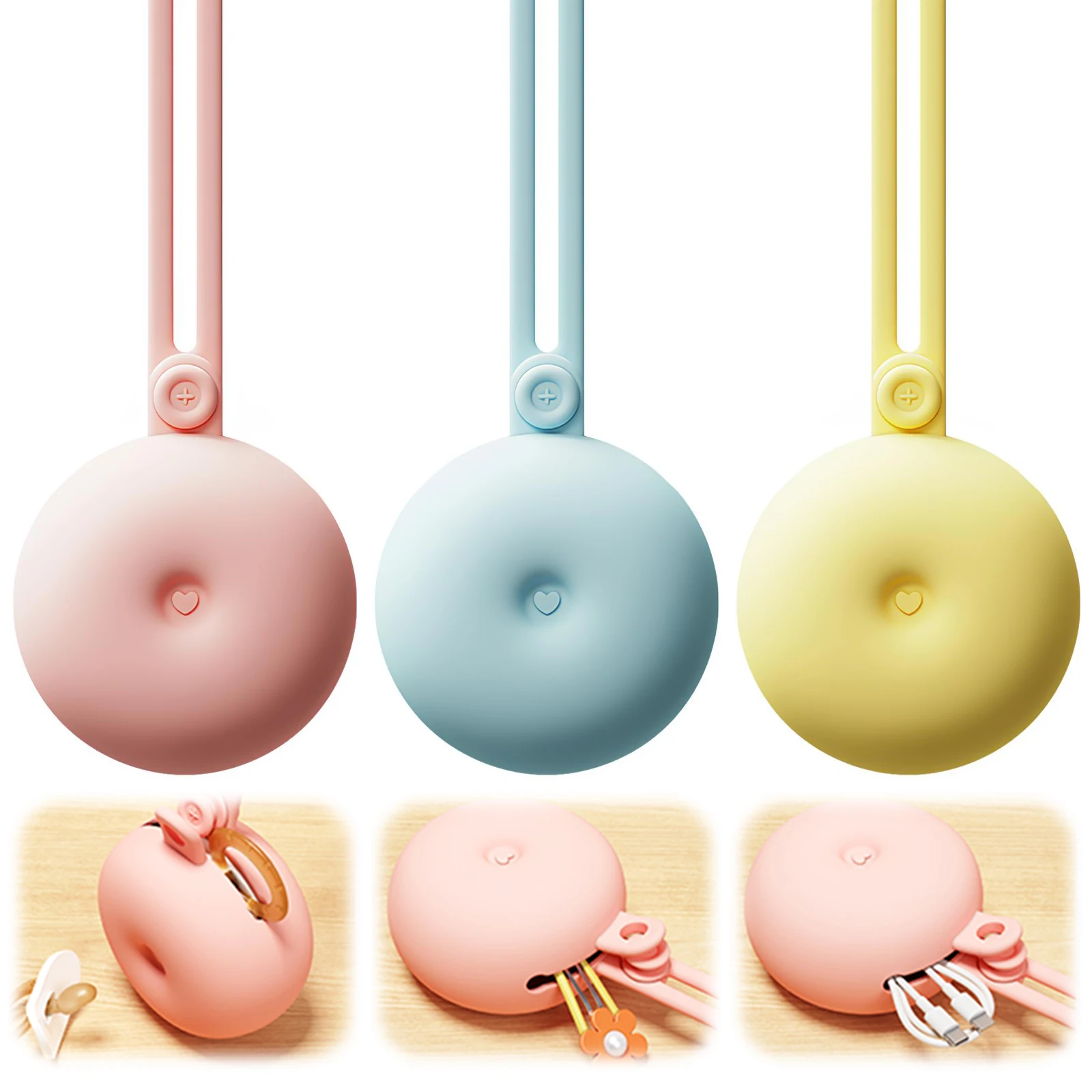 Silicone Pacifier Holder Case, Silicone Pacifier Storage Case, BPA-Free Portable Travel Pacifier Case