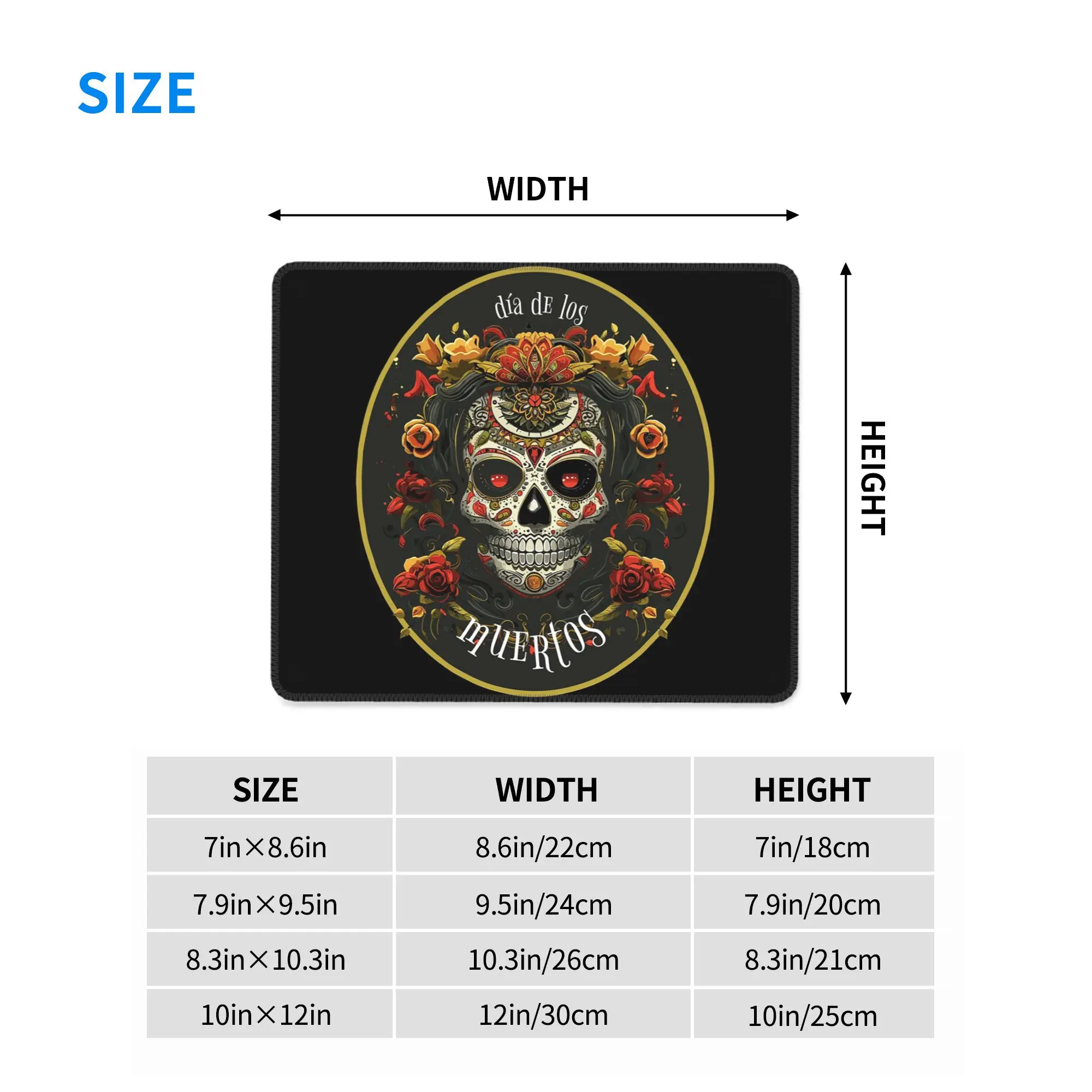 Mexican Catrina Girl Day Of The Dead Sugar Skull Mouse Pad Computer Keyboard Mouse Mat PC Laptop Desk Mat Accessories Table Mats