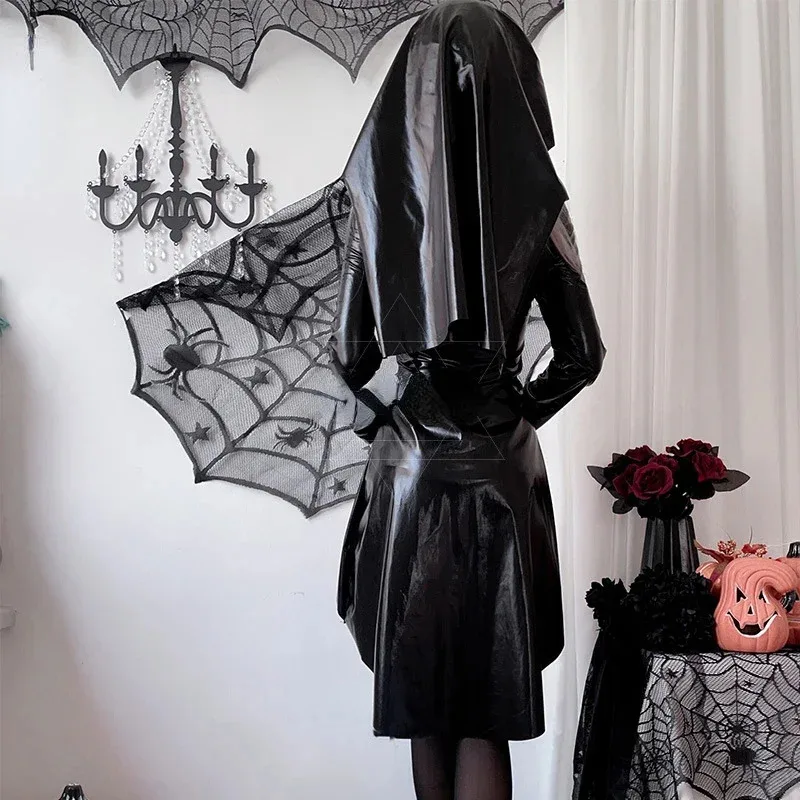 Uniforme de monja vampiro para mujer, disfraz de Halloween para adultos, disfraz de Cosplay cruzado oscuro, ropa gótica Sexy para fiesta Rave