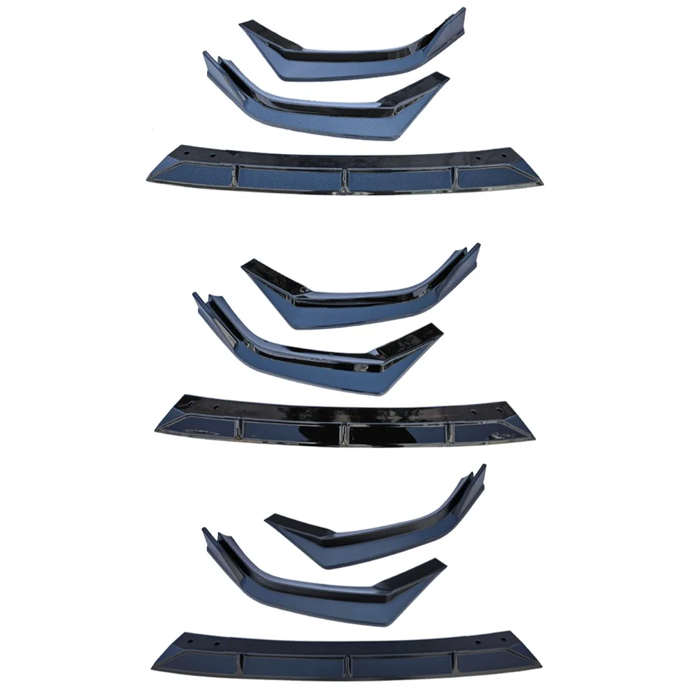 For 2023+ 3PCS Glossy Black Carbon Fiber Bumper Lip Spoiler for Honda CRV Front Protector Splitter Body Kit Tuning Accessories