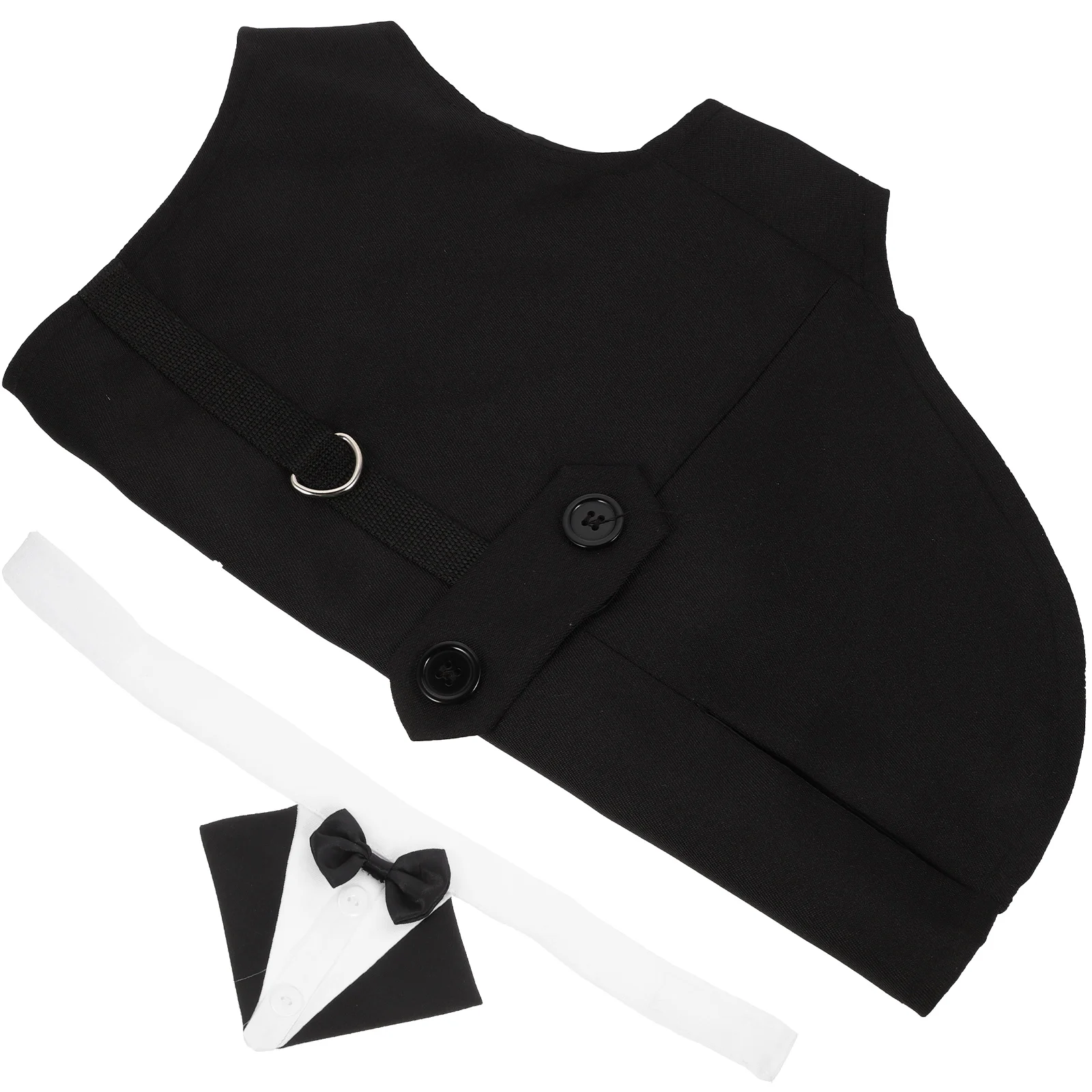 

Adjustable Dog Tuxedo Suit Miss Tie Fancy Cotton Wedding Outfit Gentleman Clothes