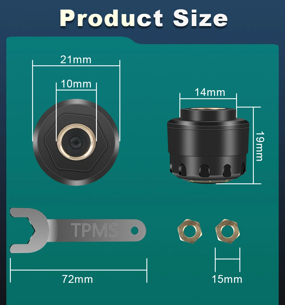 JMCQ Tire Pressure Sensors Motorcycle TPMS Monitoring System Tyre Pressure External For Motor Bluetooth-Compatible Android/IOS