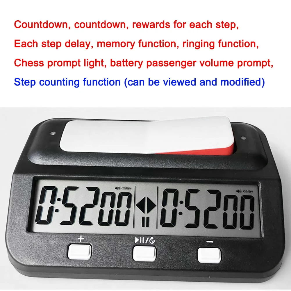

Board Game Stopwatch Professional Competition Timer Plastic Battery Powered Multifunctional Lightweight for Family Personal Use
