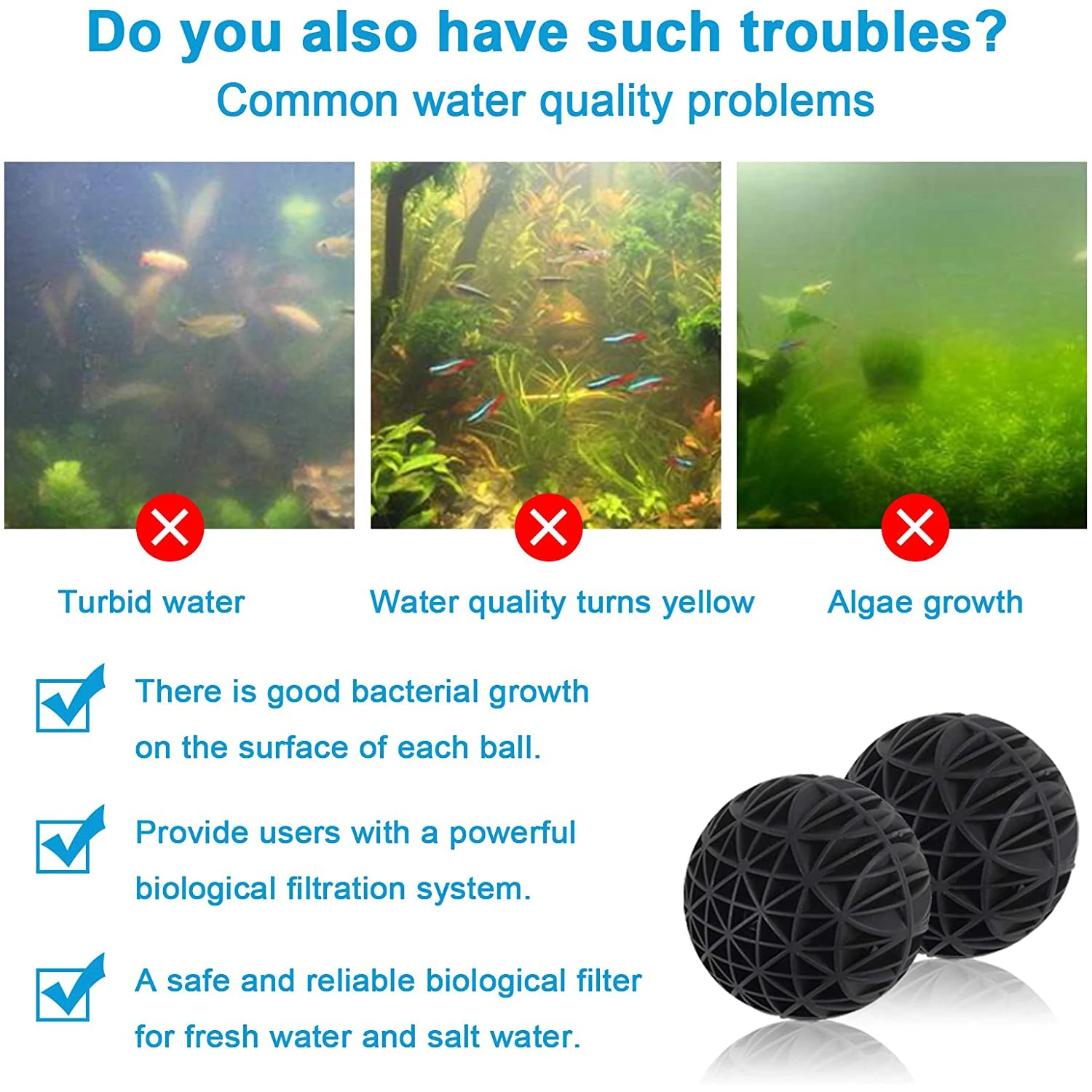 16/26/36mm Aquarium Filter Media Bio Balls With Sponge Nitrifying Bacteria Culture Cleaning Water Fish Tank Canister Filter Ball