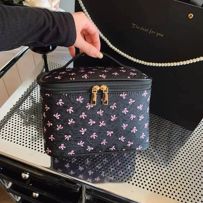 

Новый чехол для косметички, золотая молния, верхняя ручка, несколько отделений, дорожная сумка для хранения туалетных принадлежностей для ухода за кожей, минималистичная мода