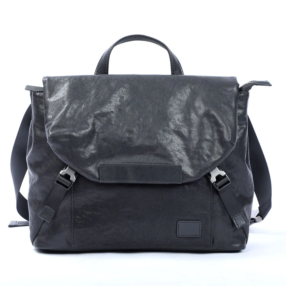 S.WORKER Herren-Umhängetasche aus Vollnarbenleder | Modische Umhängetasche, Crossbody-Tagesrucksack – Detail 7
