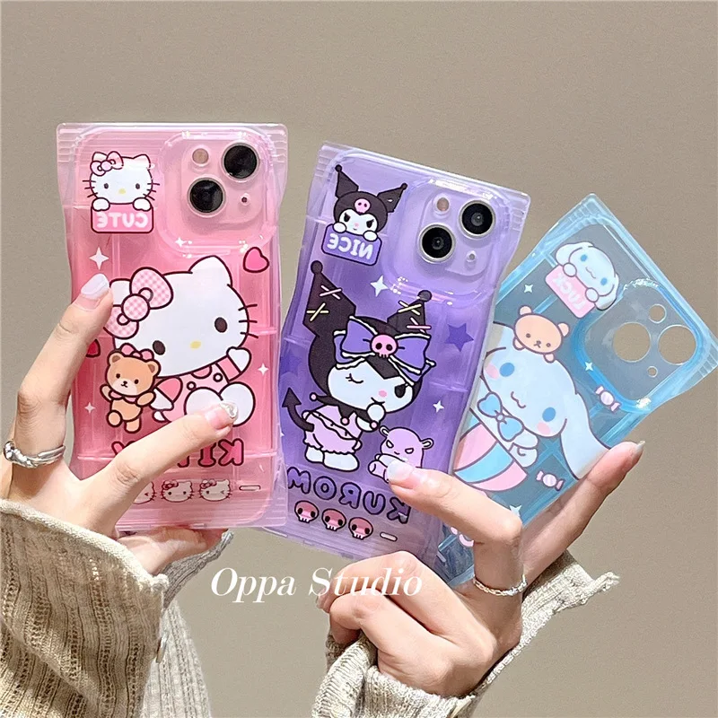 Sanrio kuromi Cinnamoroll My Melody Pom Puurin Phone Case For iPhone 14 Pro Max 13 12 11 X XS Max XR 8 7 Plus Noctilucent Cover