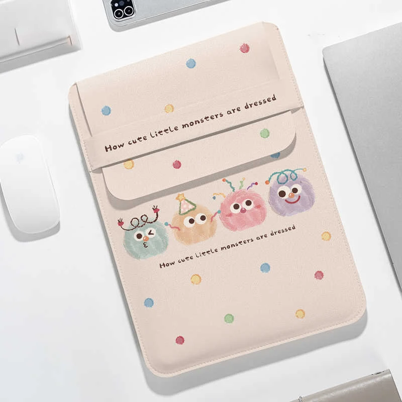 

Hand drawn fur ball laptop bag inner bag suitable for Huawei Matebook, Apple MacBook Air protective case, women's 14 inch 15.6