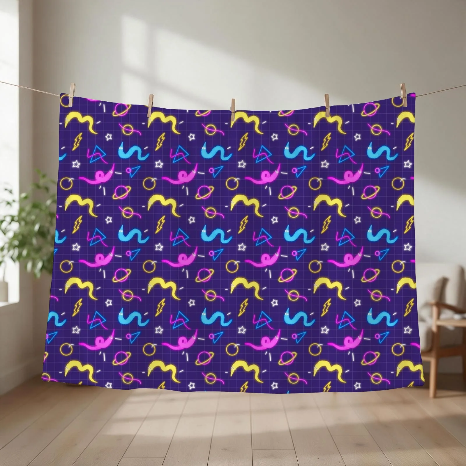 Worm on a String Bowling Alley Arcade Floor Throw Blanket Winter beds blankets and throws Nap Sofa Blankets