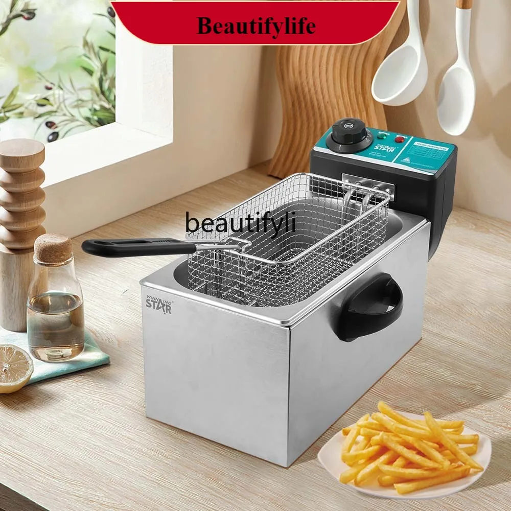 

E132 Household 4L Stainless Steel Fixed Fryer Barrel French Fries Multifunctional Fryer