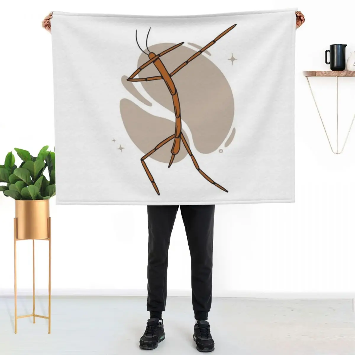 

Dancing stick insect Throw Blanket Outdoor Soft Blanket for Picnic Beach Camping