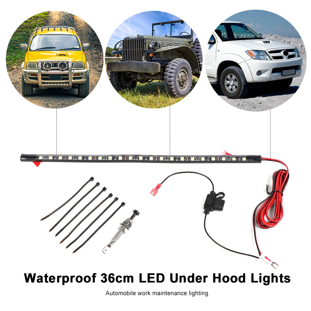 White Under Hood LED Light Kit With Automatic on/off Repair lights, work lights, hood and rear trunk headlights