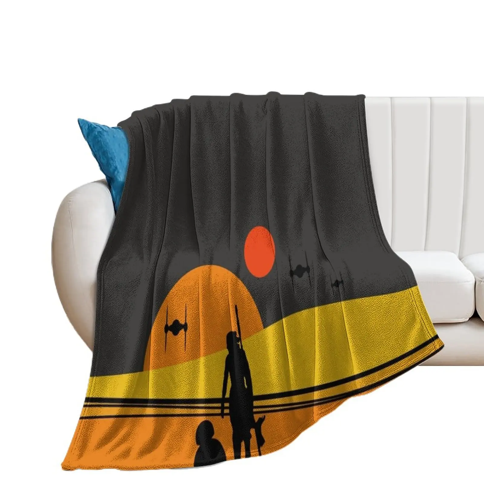 

Tatooine Colorful Sunset Throw Blanket Soft Heavy Polar wednesday Blankets