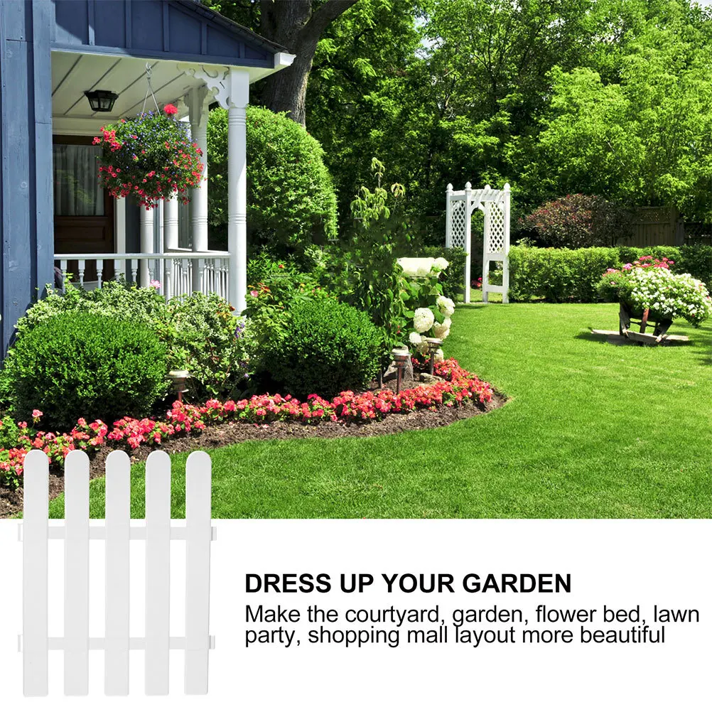 

2pcs White Garden Edging Border Plastic Lawn Fence For Yard Dog Fencing Decorative Landscape Outdoor Courtyard Edge Guard