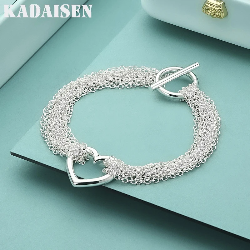 

Christmas Gift 925 Sterling Silver Exquisite Heart Tassel Bracelets For Women Street Versatile Jewelry Wedding Accessories Party