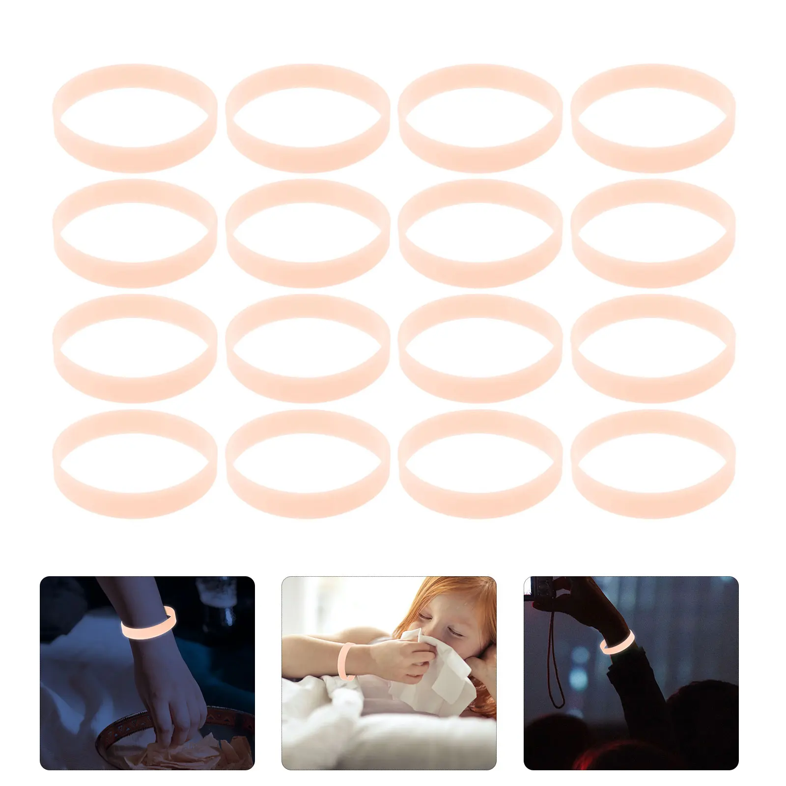 

100Pcs Luminous Wristband for Night Running Cycling Glow in The Dark Bracelets Glow in The Dark Bracelets