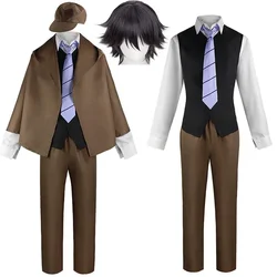 Edogawa Ranpo cosplay Costume Detective Uniform Suit Edogawa Rampo Outfits with Hat for Halloween Comic Con