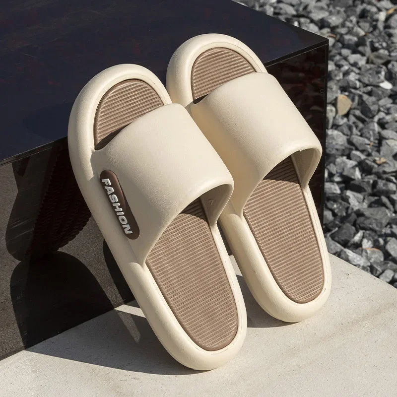 

Fashion Slippers Men Soft EVA Thick Sole Non-slip Slides Casual Outdoor Summer Sandals Beach Flip-Flops Home Bathroom Shoes