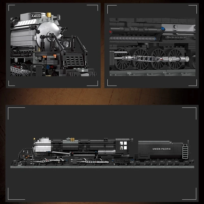 Classic Technical Train Buildings Blocks Big Boy Steam Locomotive Railway Tracks Sets DIY Kids Toys For Birthday Christmas Gift