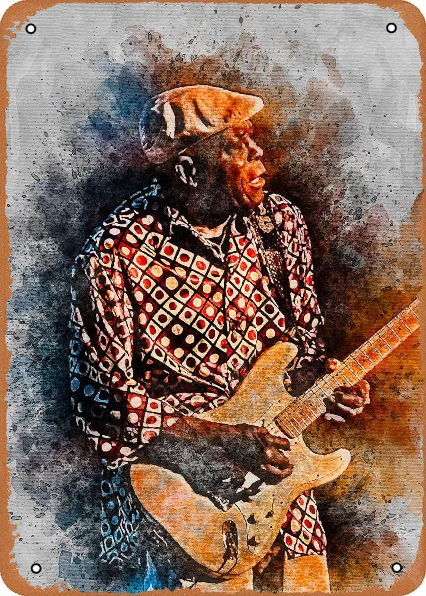 Vintage Metal Tin Sign Buddy Guy Aquarelle Musical Bar Pub Cafe Wall Kitchen Bathroo Poster Karaoke Retro Decor Art 8x12 inch