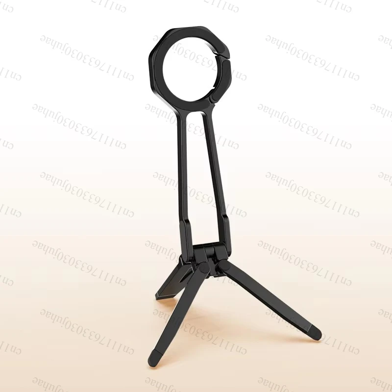 Metal Magnetic Phone Tripod Dual-Sided Carabiner-Mounted Portable Desk Stand with Alloy Handle for IPhone