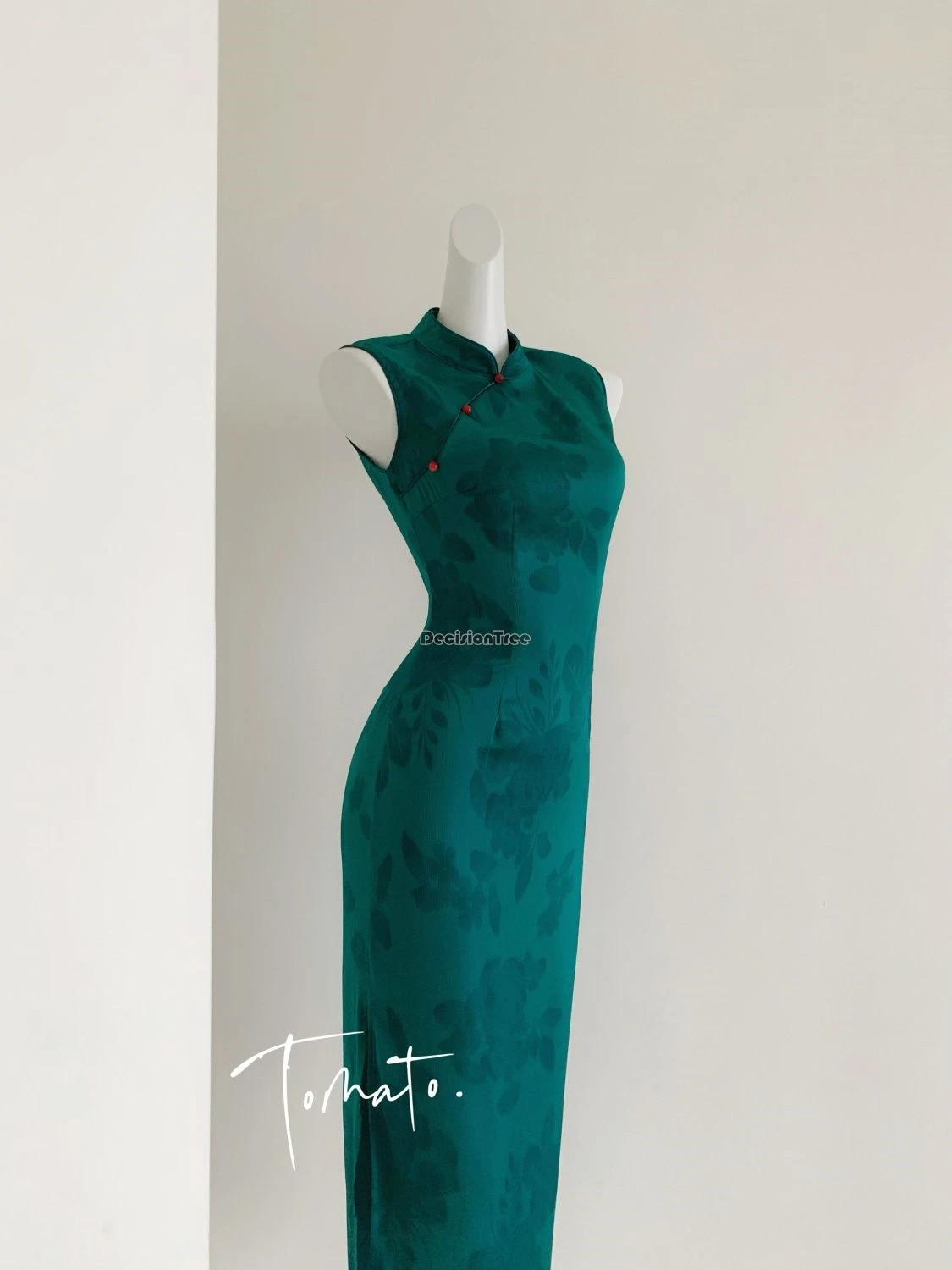 

2025 new summer chinese style jacquard satin cheongsam stand-up collar slimming cheongsam elegant long women retro qipao dress