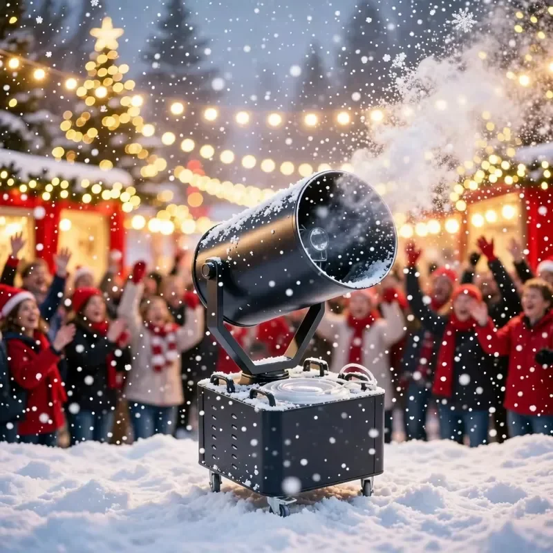 Electric Snow Machine Flight Case for Outdoor 3500W 4000W Moving Head Snow Maker with Remote Control 90 Degree Snow Effect