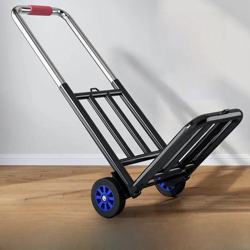 ポータブル手引きショッピングカート折りたたみ式ステンレス鋼野菜購入カートコンパクト荷物小型プルロッドカート家庭用