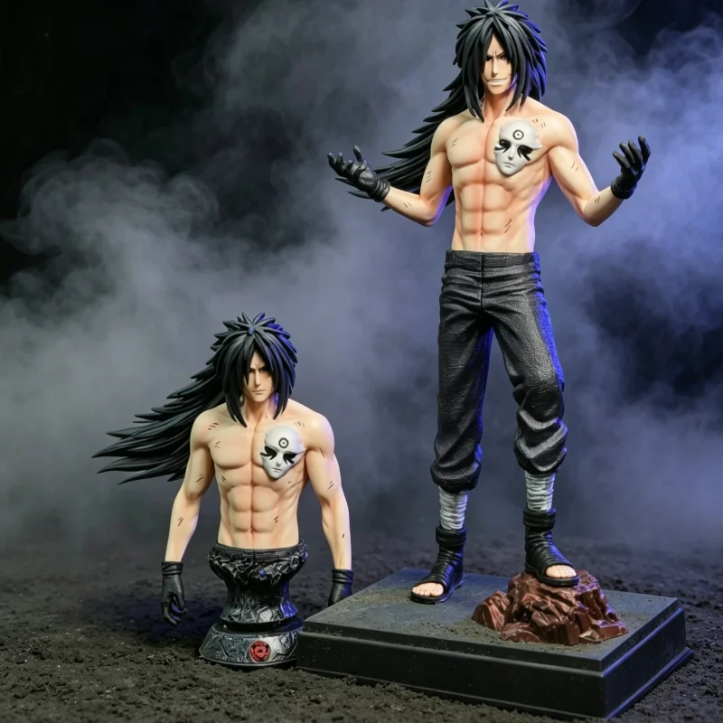 32,5cm/12,8 Zoll Anime Naruto Rinne Tensei Uchiha Madara Figur Madara Büste Austauschbarer Körper Statue Modell Spielzeug Desktop-Deko Geschenk