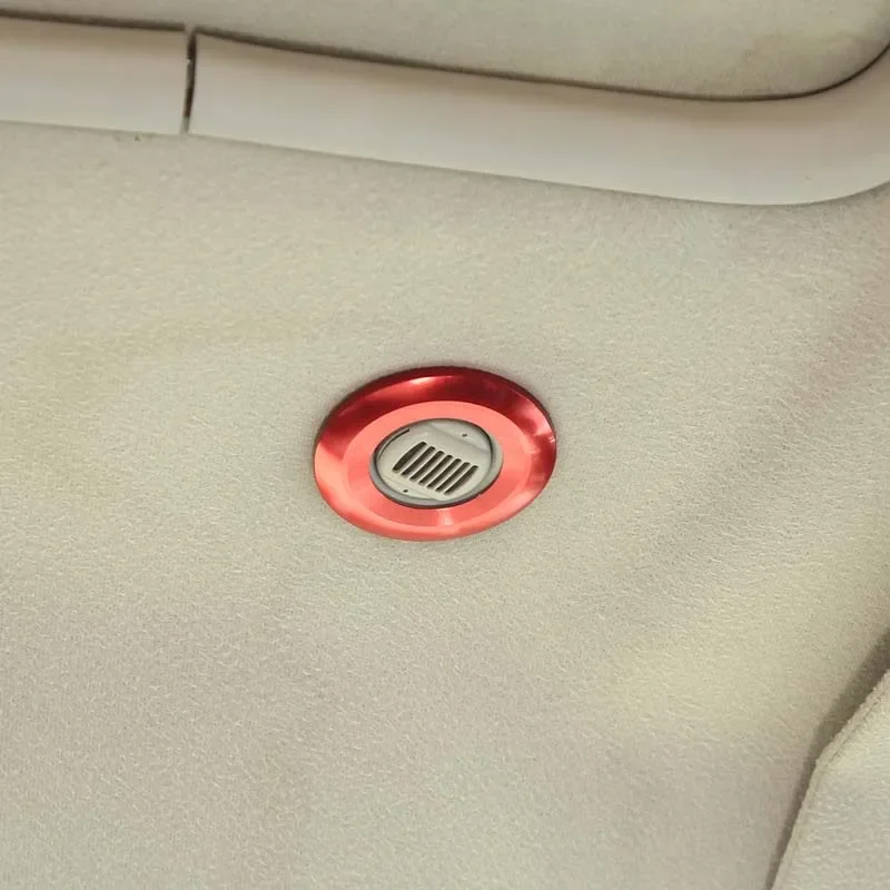 

1Pcs aluminum alloy red For 2003-2007 Hummer H2 car styling roof microphone decorative ring sticker car interior accessories