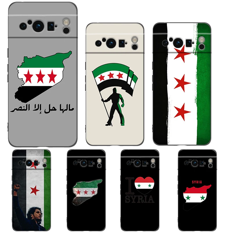 Phone Case For Google Pixel 9 8 8A 7 7A 6 Pro XL 6A 5G Black Soft Shockproof Back Cover TPU Shell Syria flag