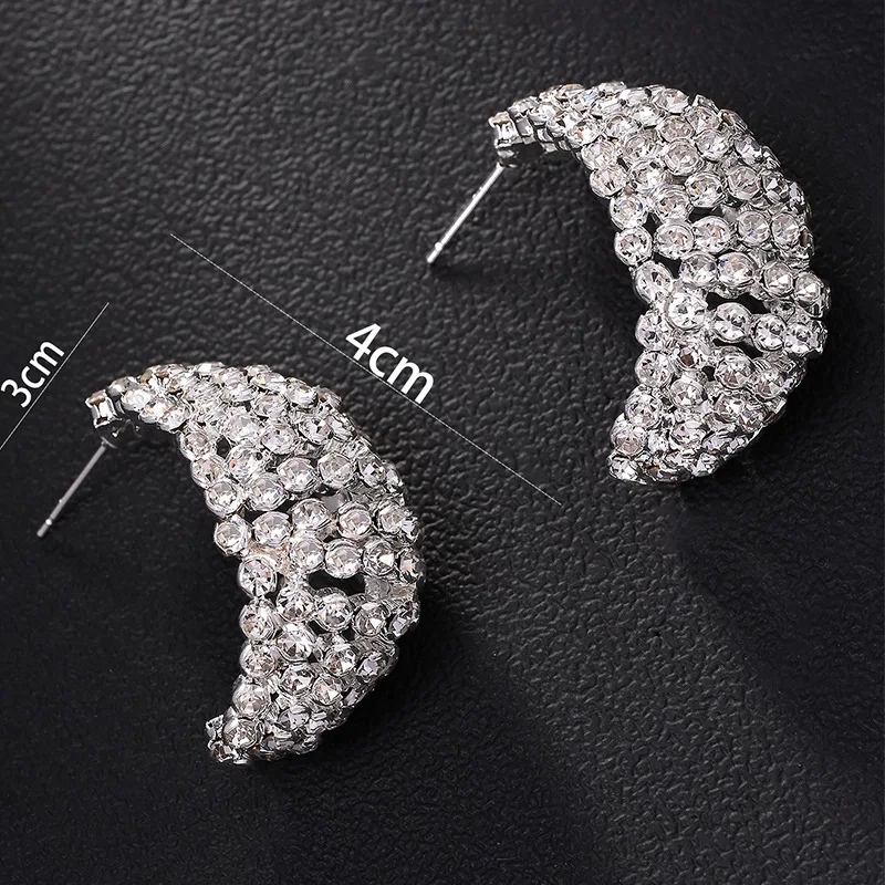 2025 Water droplets filled with zircon earrings for women, luxurious and high-end fashion, personalized and elegant accessories