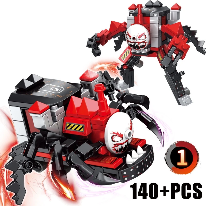 Hot Game Choo-Choo Charles Building Blocks Demonic Spider Train Animal Monster Figures Bricks MOC Toys For Children Gifts