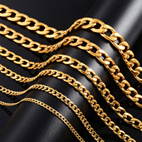Hip Hop Figaro NK Chain Stainless Steel Curb Cuban Link High Quality Choker Waterproof Long Necklace for Men Women