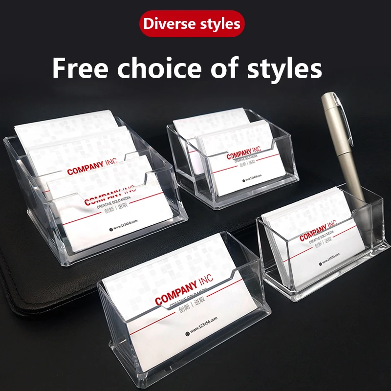 6pcs Acrylic Business Card Holder for Desk, Clear Plastic Business Cards Display Holders Stand, Fits 30-50 Business Cards.