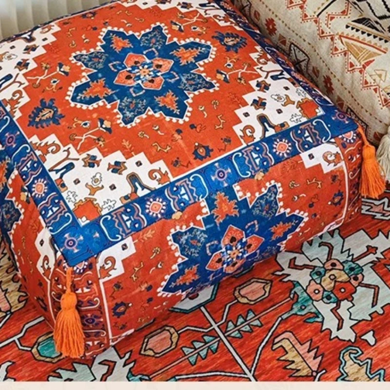 Home Decor Pt - Vintage Moroccan Square Footrest Seat Cushion