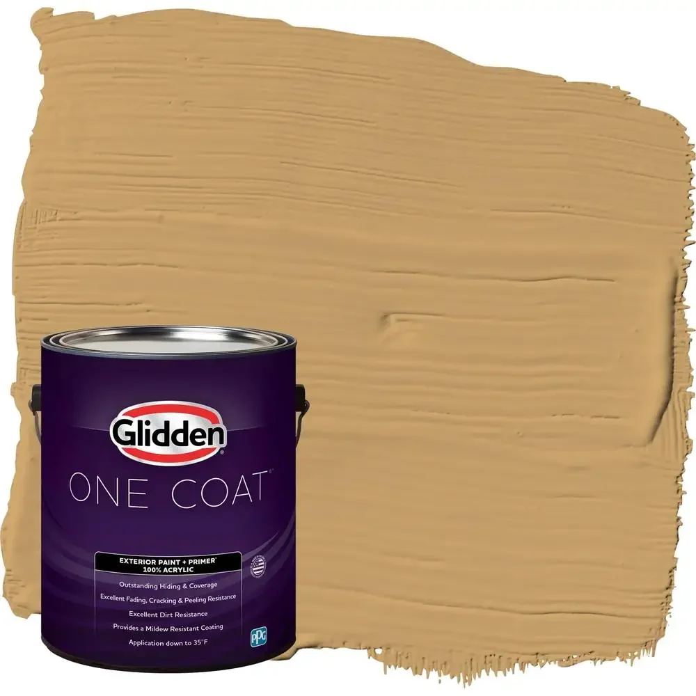 1 Gallon Exterior Paint & Primer UV Protection Satin Finish Mildew Resistant Brown Coat High-Quality One Home Improvement Brick