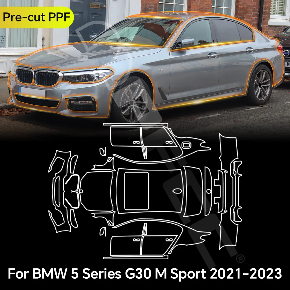 

For BMW 5 Series G30 M Sport 2021-2023 TPU Paint Protection Film Clear Bra Car Body Pre-cut PPF Anti-scratch Resistant Invisible