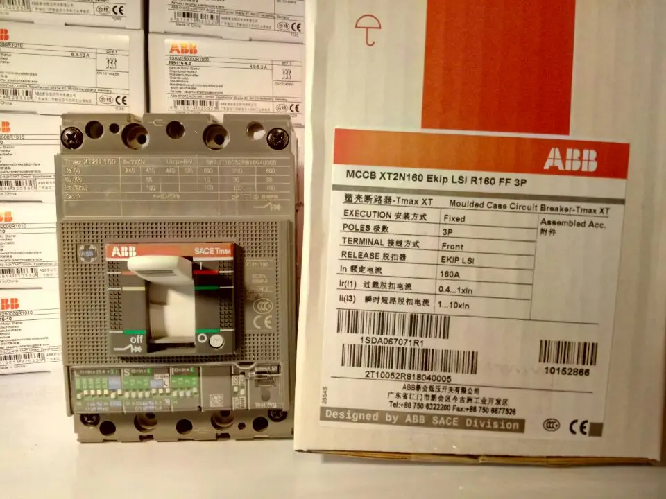 New Original Genuine ABB Plastic Case Switch XT Series, XT2N160 LSI R160 FF 3P/4P