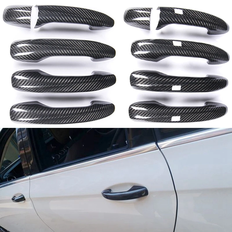 Real Carbon Fiber For Mercedes Benz E C S Class W205 W213 W222 X253 2014-2021 Car Exterior Door Handles Covers Catch Cap Sticker