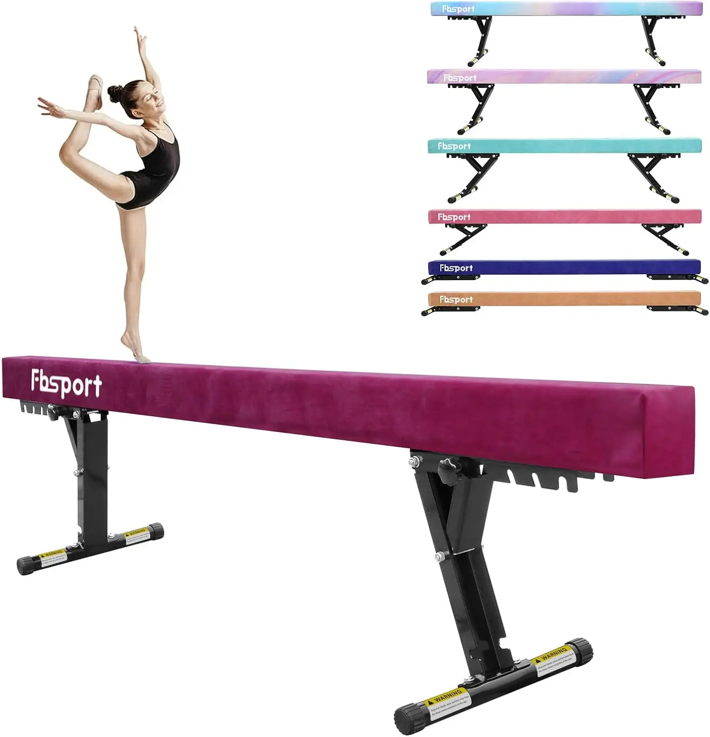 8ft Adjustable Balance Beam: High and Low Floor Beam Gymnastics Equipment for Kids/Adults,Gymnastics Beam for Training,Practice,